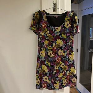 Silk flower Impressionism mini dress
